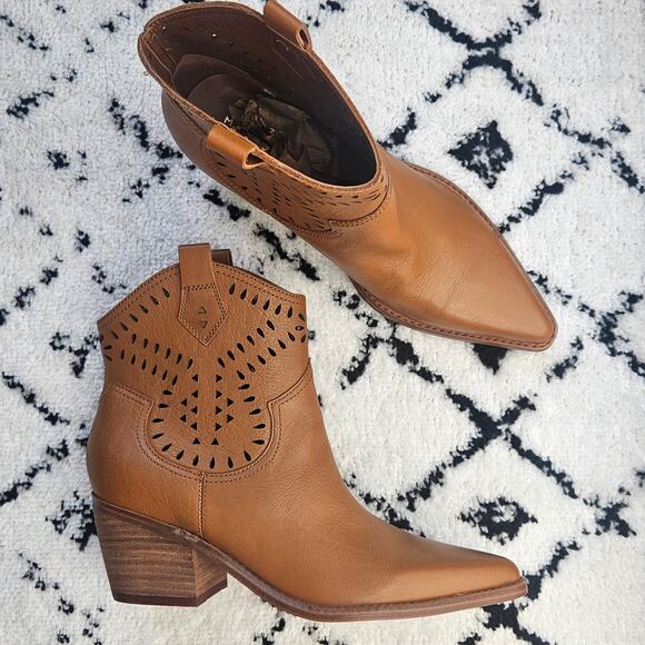 Marc Fisher Elyma Pointed Toe Western Boot Size 9.5 Chestnut Brown - Picture 9 of 12